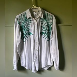 Mara Hoffman embroidered button up blouse, size small